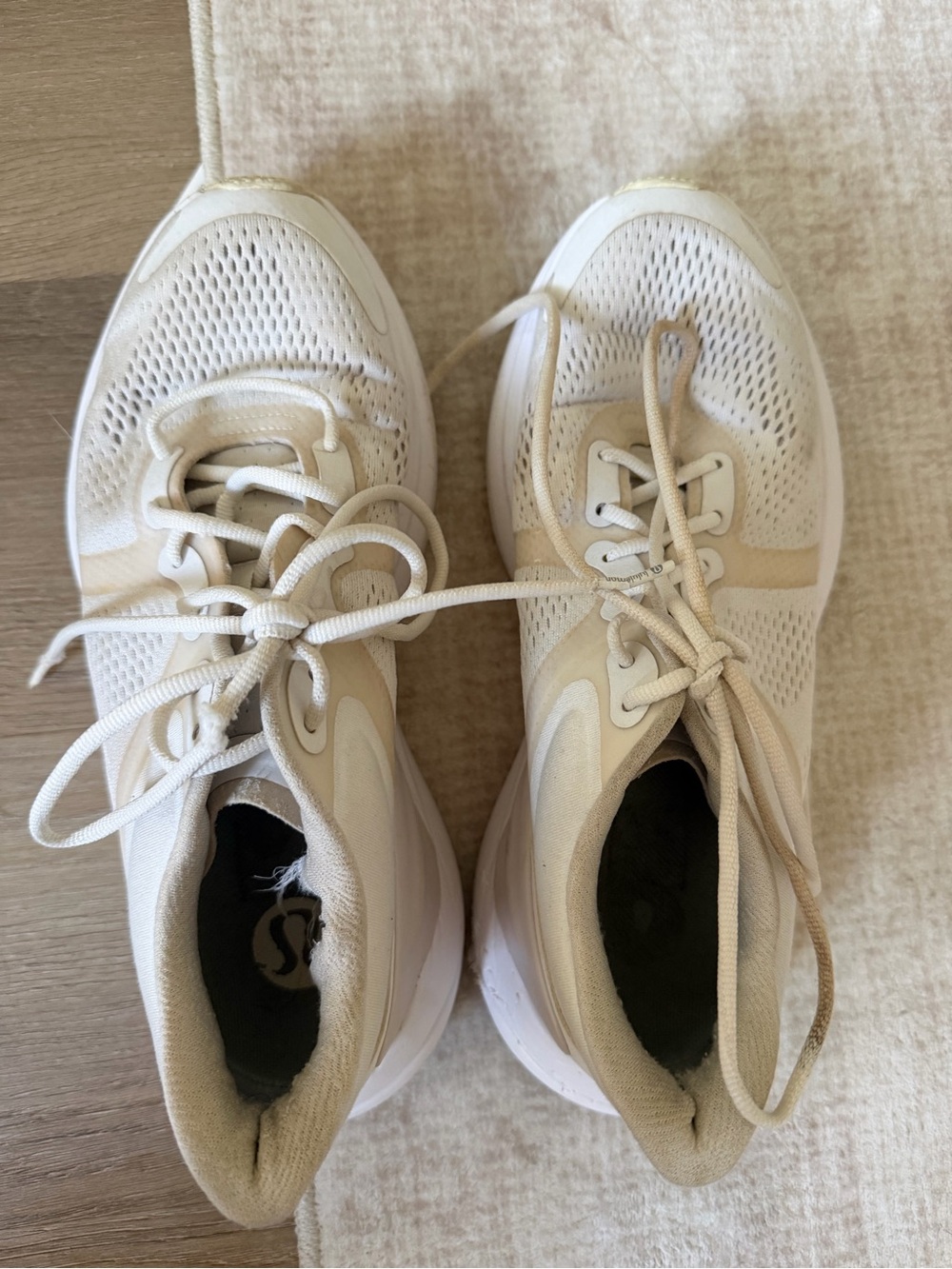 lululemon athletica Cream and White Women's Lace-Up Sneakers
